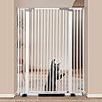 59" Extra Tall Cat Gate 2024 Easy Opening Auto Close Gate for Door Way, 30"-45" Extra Wide Pet Gate with 4" and 7.85" Extension Kits, Pressure Mount Kit Gate, White