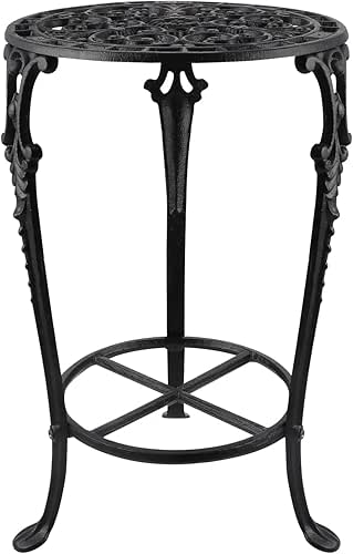 Vintage Cast Iron Plant Stand, 18.8" Tall Flower Pot Holder,
