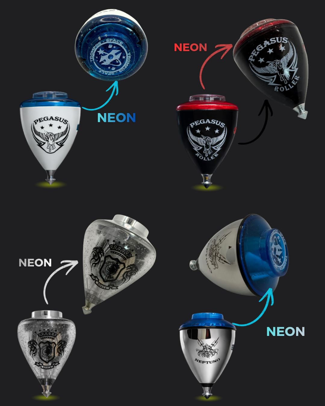 Xtreme Mega Pack Oro Neon - Maletín peonzas, color oro neón (Space 008000041)