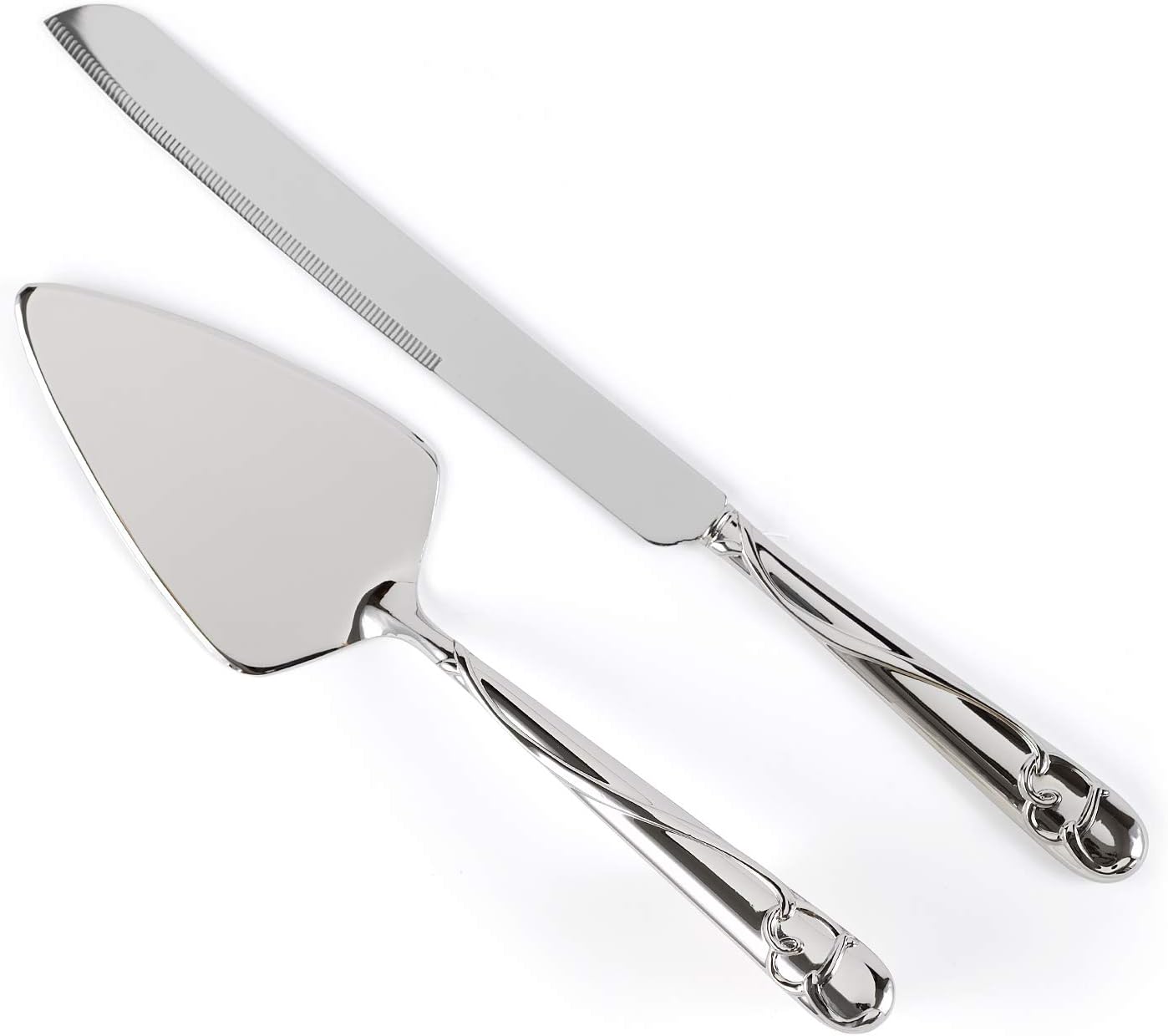 Hortense B. Hewitt Wedding Silverplated Cake and Knife Serving Set, Graceful Heart
