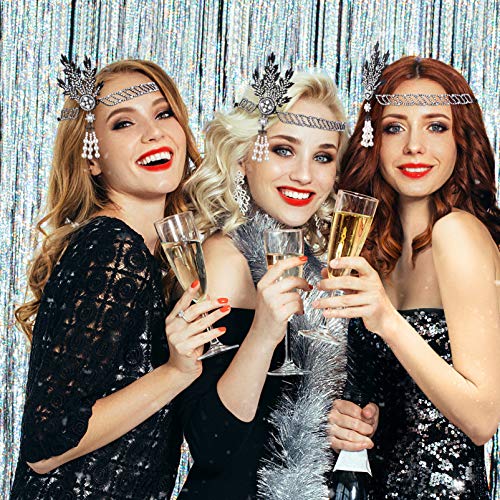 Lurrose 1920S Accessories 1920S Headpiece Women 20S Headbands Vintage Leaf Medallion Pearl Headpiece Rhinestone Pearl Wedding Hair Accessories 1920S Themed Party Accessories Roaring 20S #TOP2