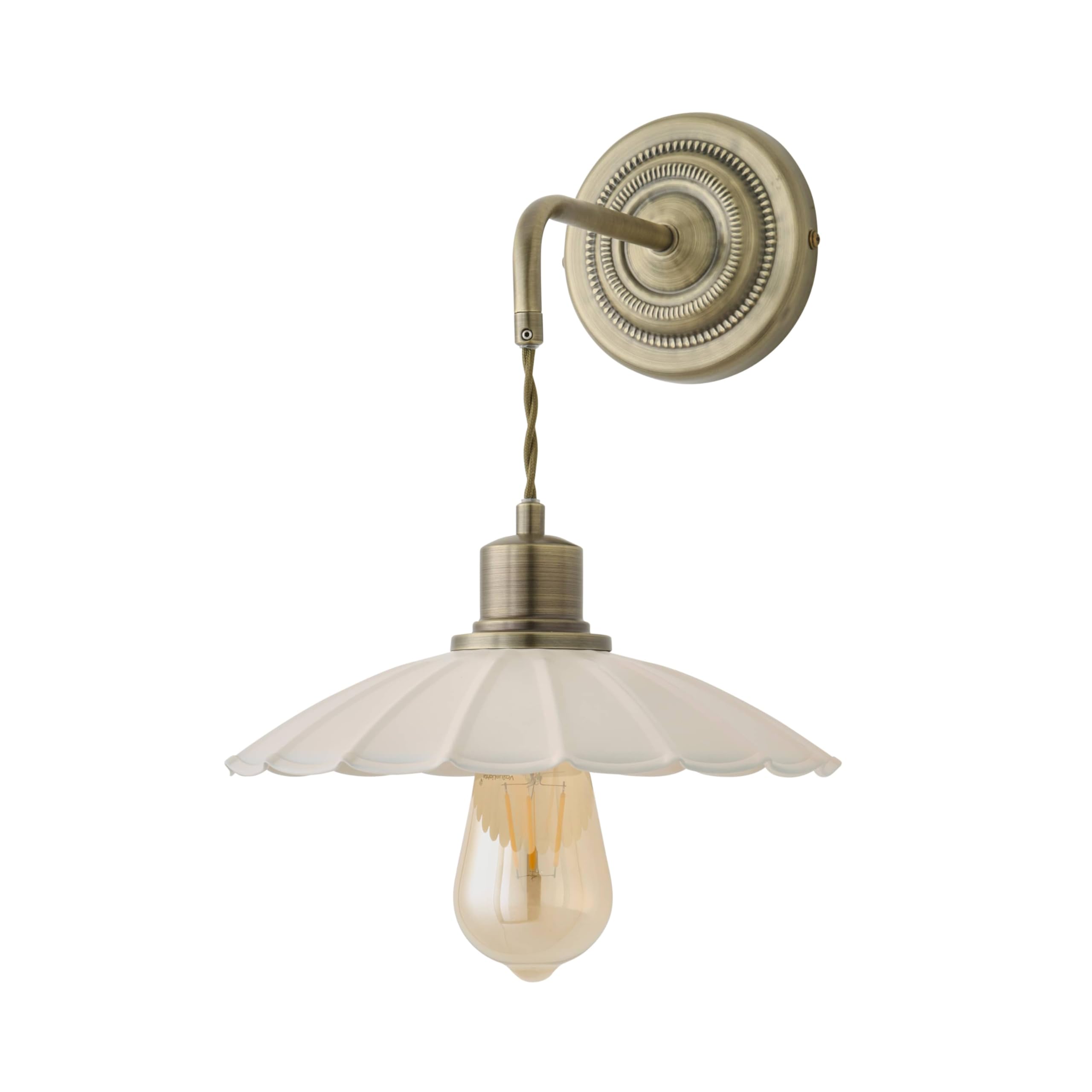 ValueLights | Holborn Cream Scallop Adjustable Wall Light and Bulb | Wall Light, Home Décor & Improvement Essential | Bulb Included