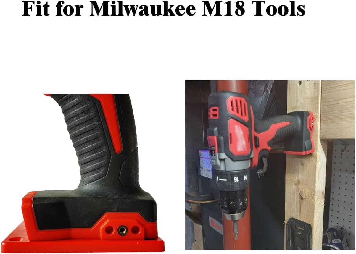 Tool Holders Battery Holders Mount for Milwaukee M18 18V Battery Drill Tool Red 10pcs tool holders and 10pcs battery holders with screws