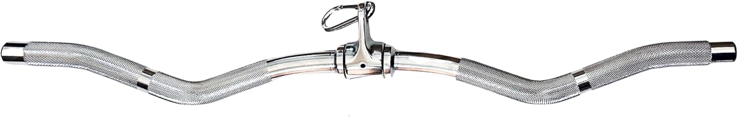 qibylift Barbell Multi-Exerciser Cable Attachment For Cable Machines, Lat Pull Down Bar Cable Machine Attachments, Tricep Press Down Bar, Revolving Straight Curl Pulldown Bar with Rotating & Rubber Handle Grips