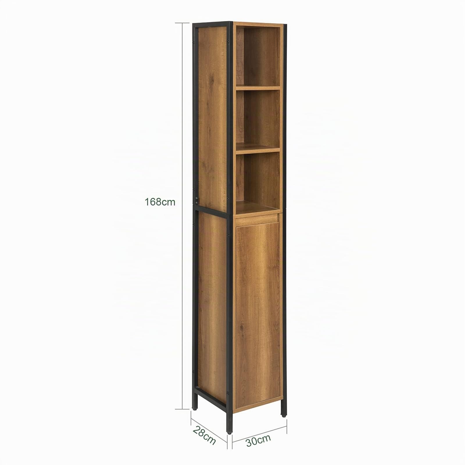 SoBuy Colonna Bagno Alta Stretta Salvaspazio 3 Ripiani Aperti 30x168x28cm