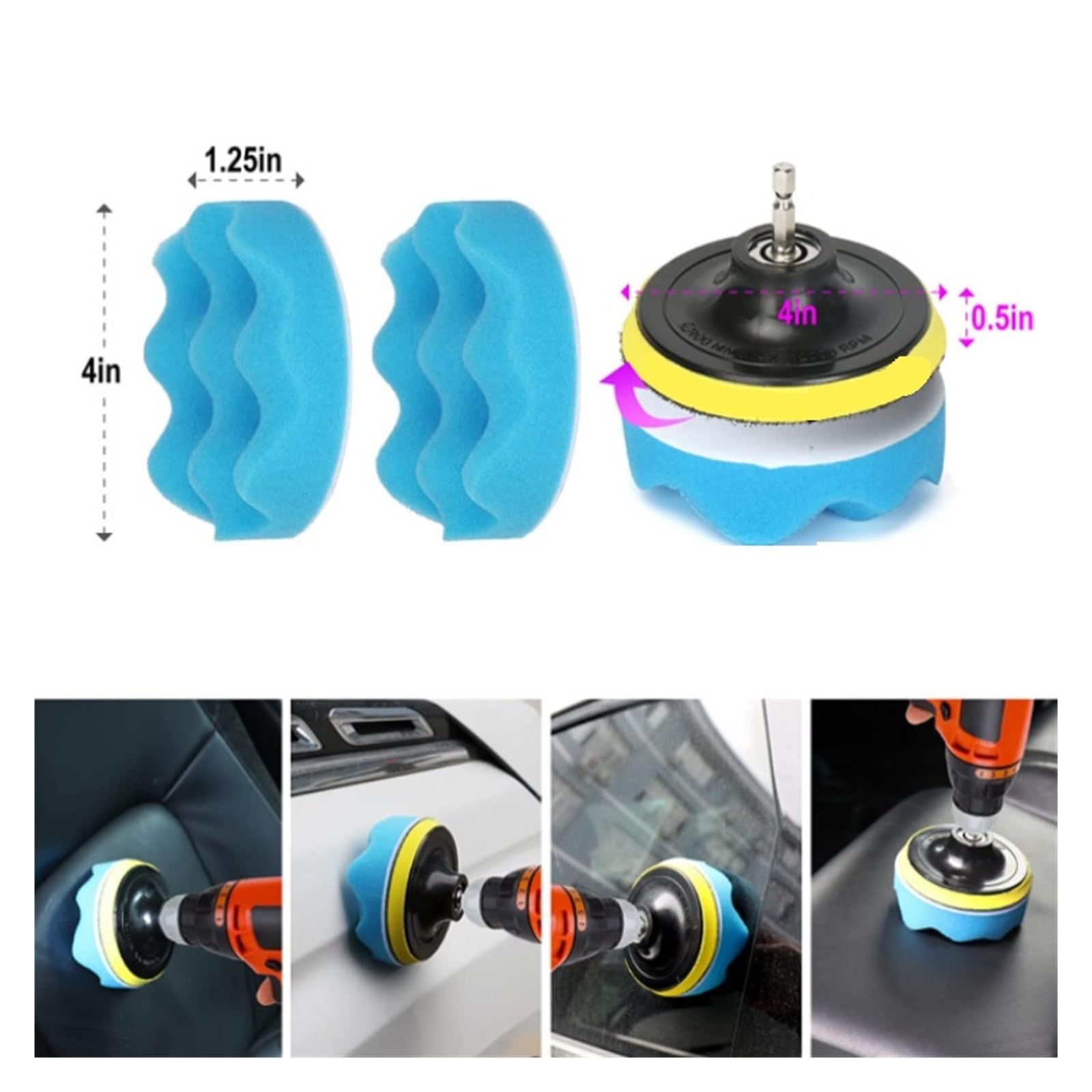 27Set di spazzole for pulizia autolavaggio Interno auto Bruch Head Detail