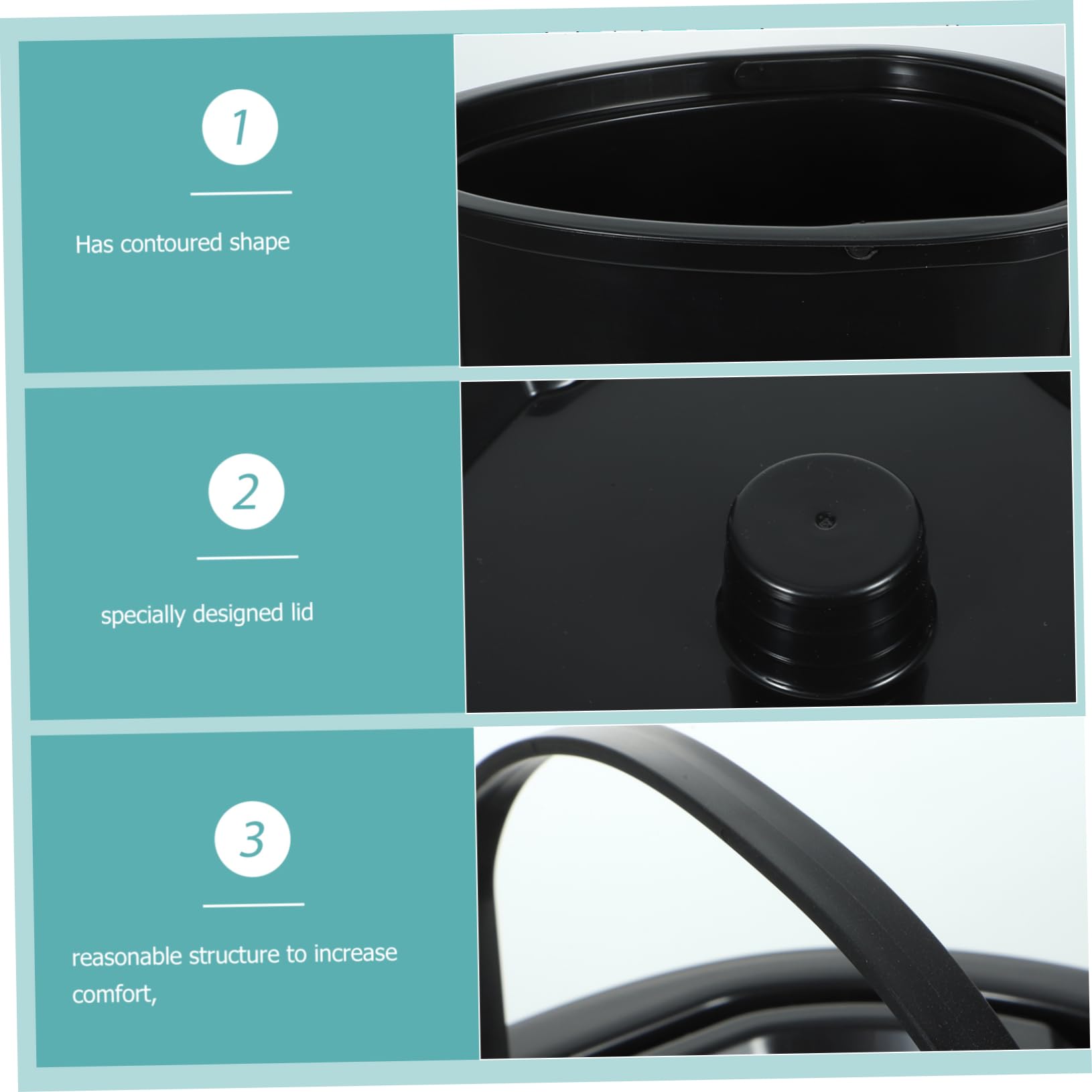 HAPINARY Bedroom Urinal Potty Cushion Seat Urine Pot for Elderly Handheld Bidet Urine Bucket with Lid Portable Potty for Adults Pee Pot Spittoon Liners Inodoro Adultos Plastic Black