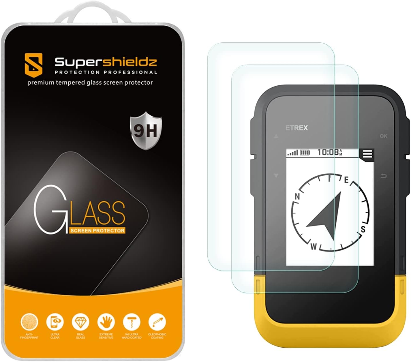Supershieldz (2 Pack) Designed for Garmin eTrex SE Tempered Glass Screen Protector, Anti Scratch, Bubble Free