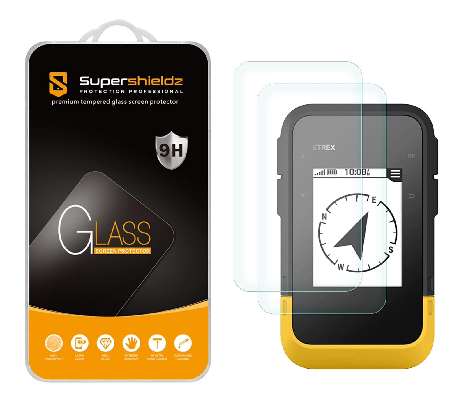 Supershieldz (2 Pack) Designed for Garmin eTrex SE Tempered Glass Screen Protector, Anti Scratch, Bubble Free