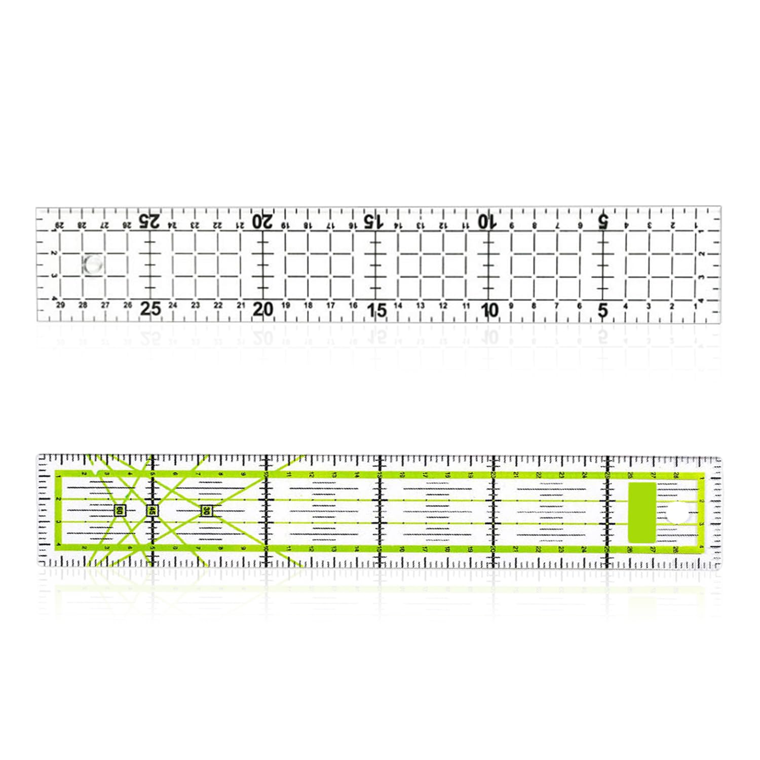 Nidhfg Black 2 Pieces Of Clothing Patchwork Ruler, Sewing Tools, Acrylic Sewing Ruler, Measuring Tools, Durable Sewing Ruler.