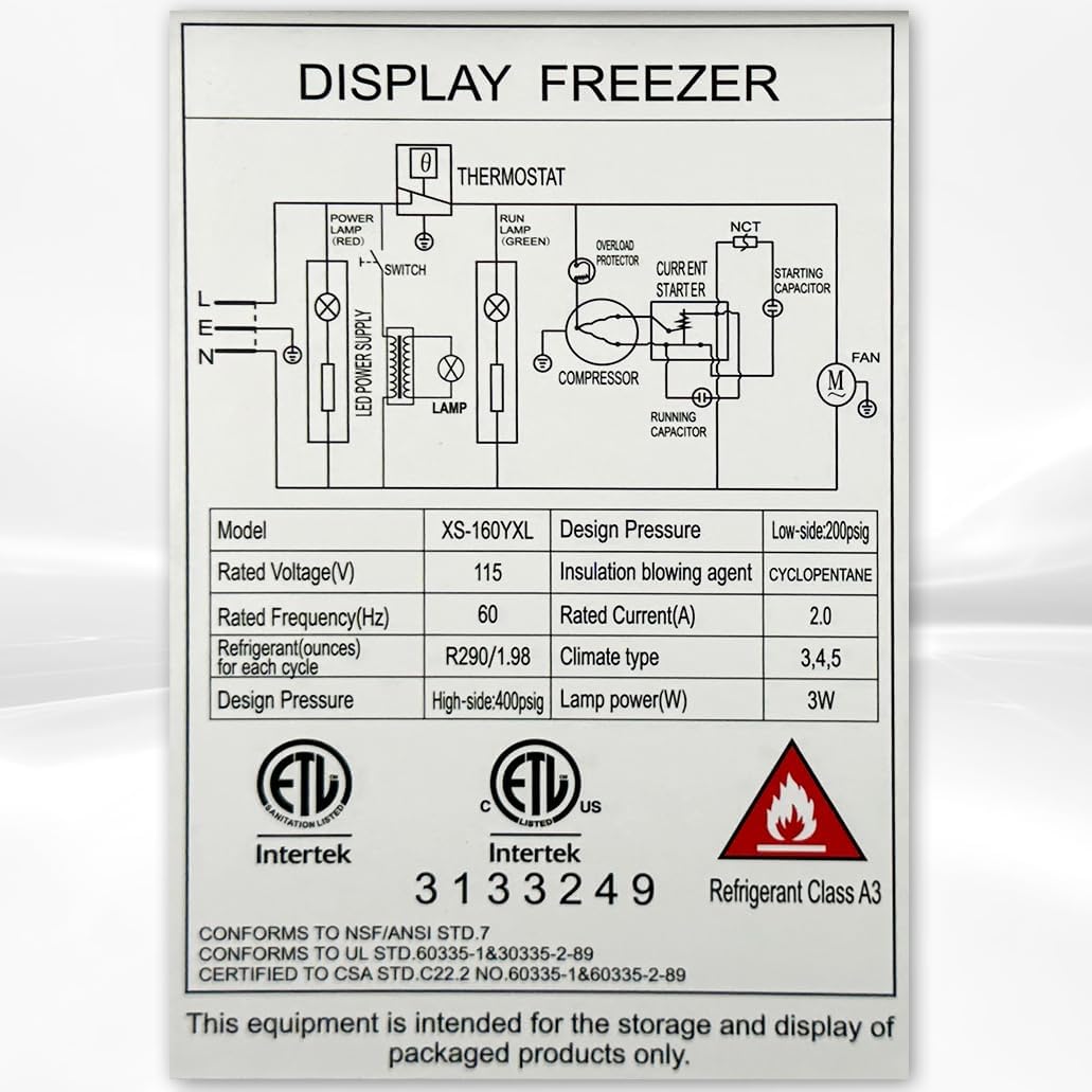 Chest Freezer Glass Door sliding Commercial Ice Cream Freezer 26" White Curve Display Top w/Storage Baskets - 5.7 Cu.Ft