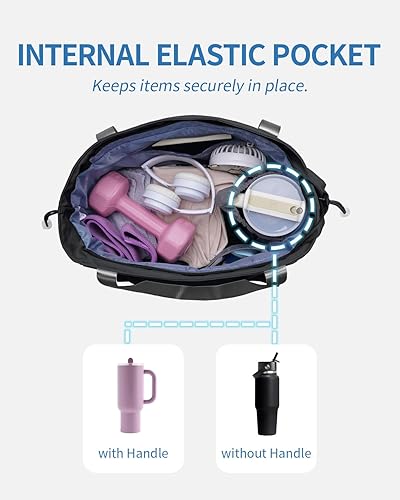 Vista 3 de sportsnew Bolsa para esterilla de yoga, bolsas de gimnasio para mujeres y hombres con bolsillo impermeable y gancho y bucle, almacenamiento