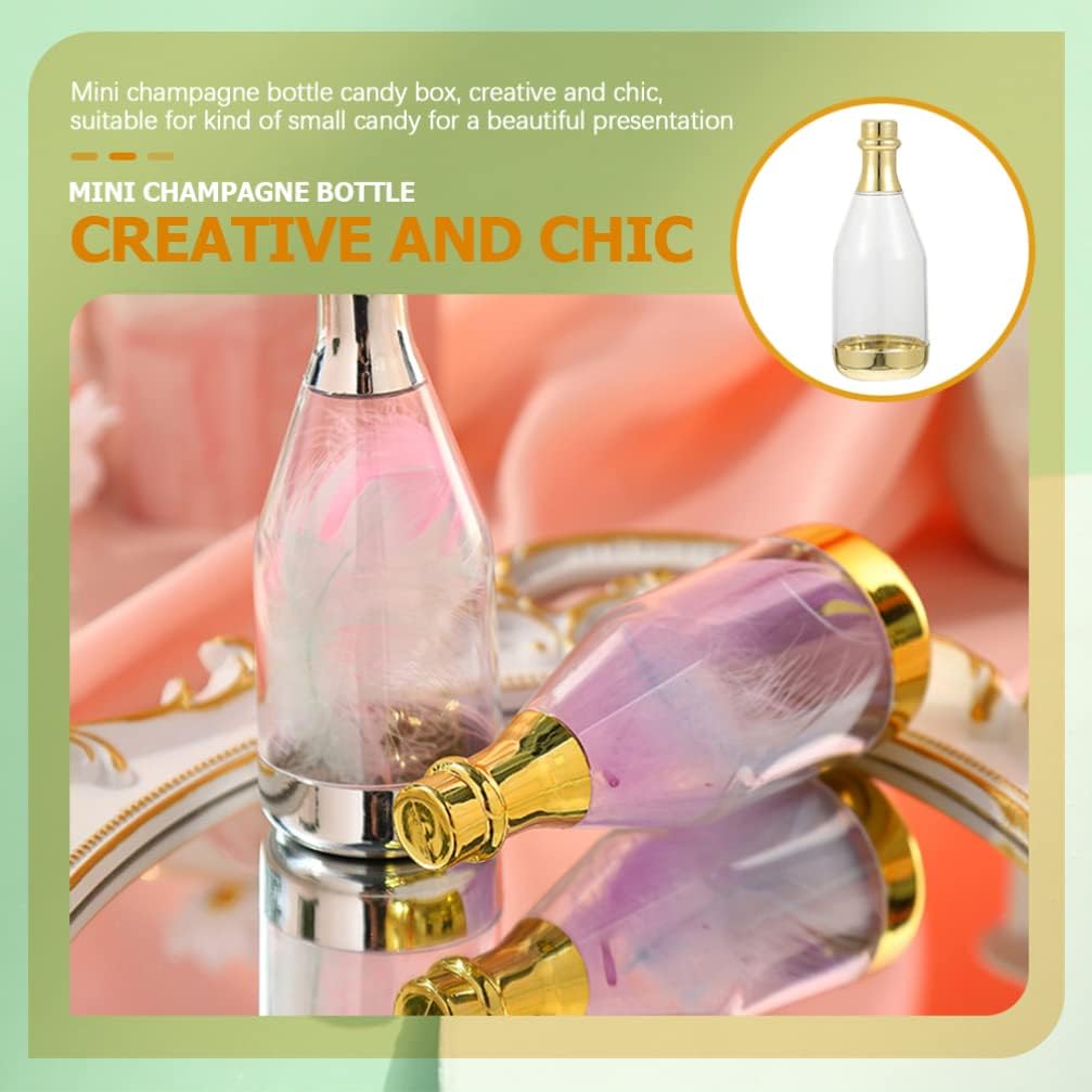 Toyvian 20Pcs Gold Bottle Container Candy Bottle Plastic DIY Favor Candy Jars Party Favor Containers for Baby Shower Bridal Shower Wedding Birthday Party