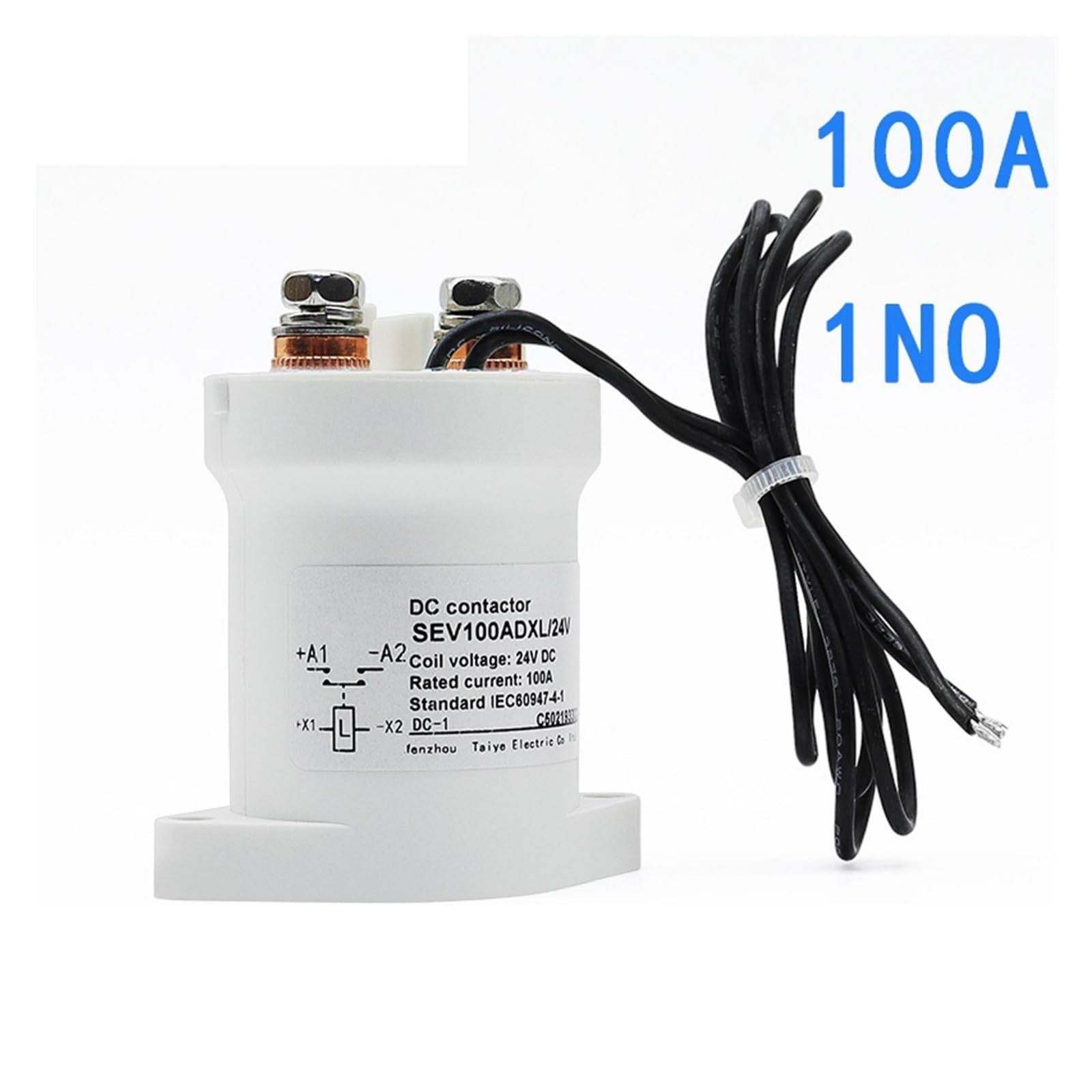 Relé de CC de Alto Voltaje for vehículo, Bobina de 24 V, 12 V, 1 NA, 100 A, SEV100AD