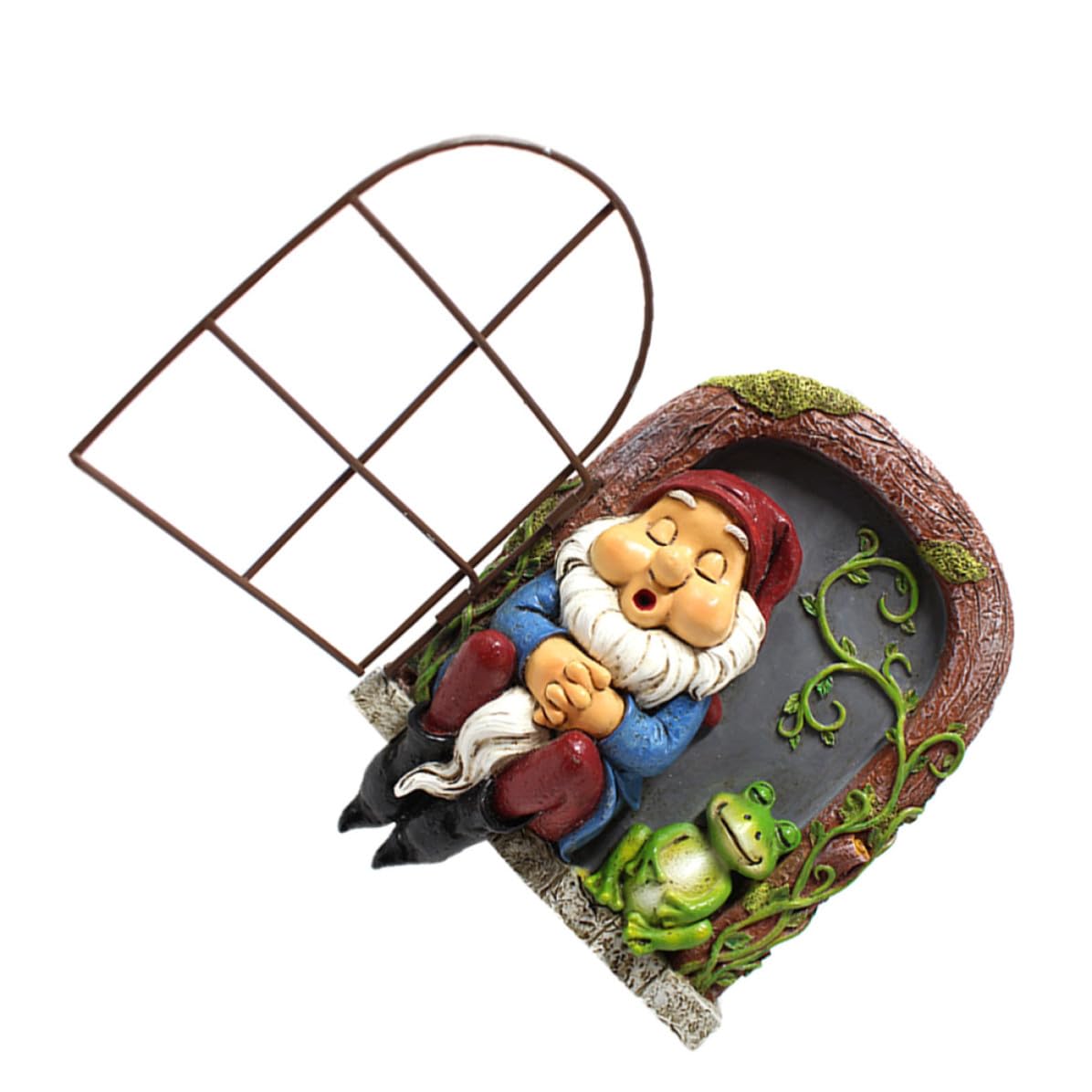 Nain de jardin dormant en résine LABRIMP statue décorative pour arbre et pelouse