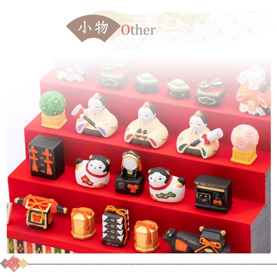 コンパクト！ひな人形 陶器 五段飾り 横幅26cm 華みやび雛 (ピンク) コンパクト！ひな人形 陶器 五段飾り 横幅26cm 華みやび雛 (ピンク)