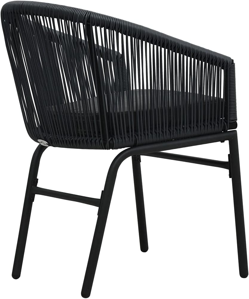 vidaXL Bistro Set Black PE Rattan 3 Piece Set UV-Resistant Materials