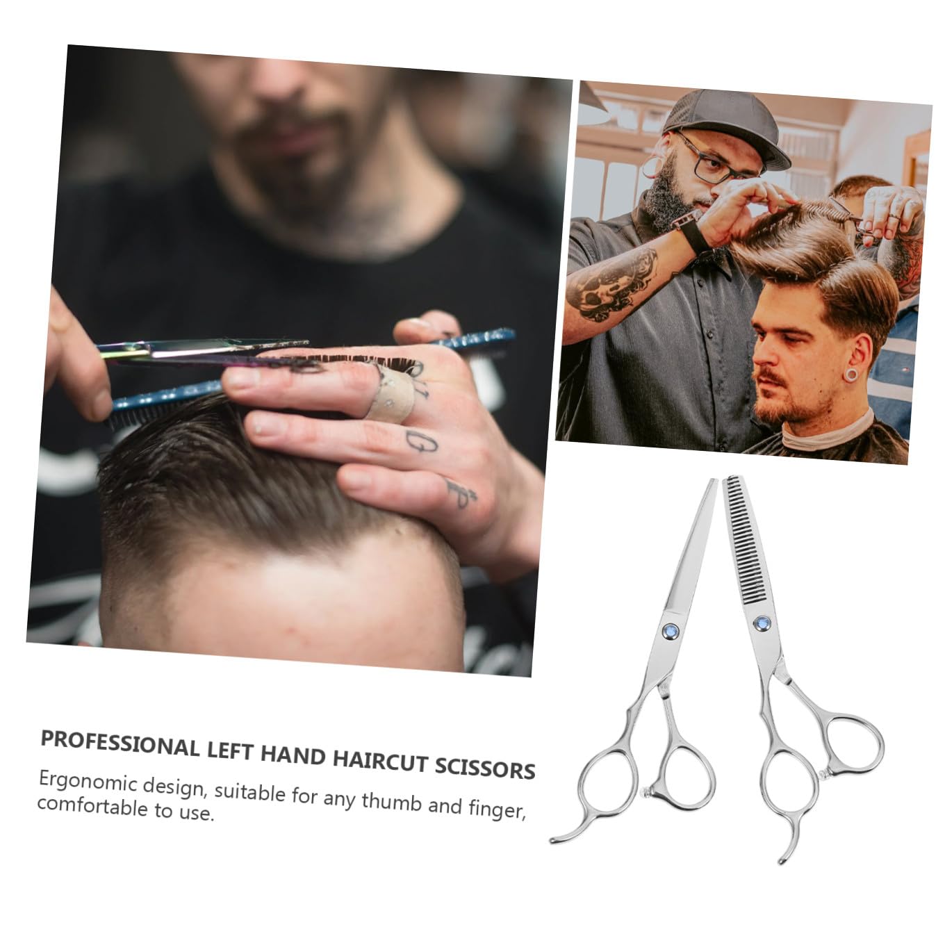 2pièces Lot De Ciseaux De Coiffure Pour Gaucher Acier Inoxydable Outils De Coupe Plat Dents De Tondeuses Pour Cheveux