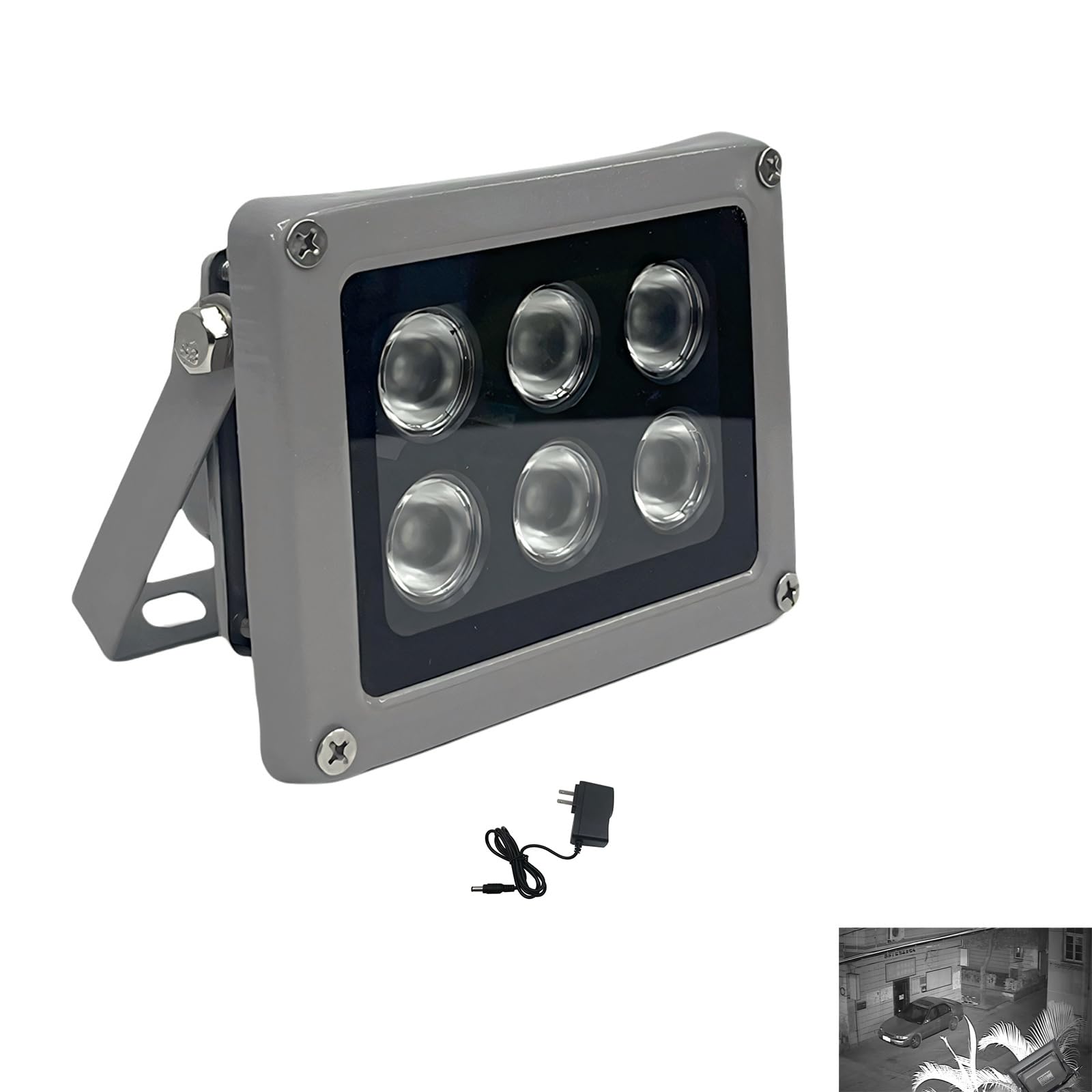 IR Illuminator for CCTV Security Camera,ir Lights for Night Vision Illuminator Light, Rainproof, Automatic Switch at Night (6-lamp IR Illuminator) (6 Led IR Lights)