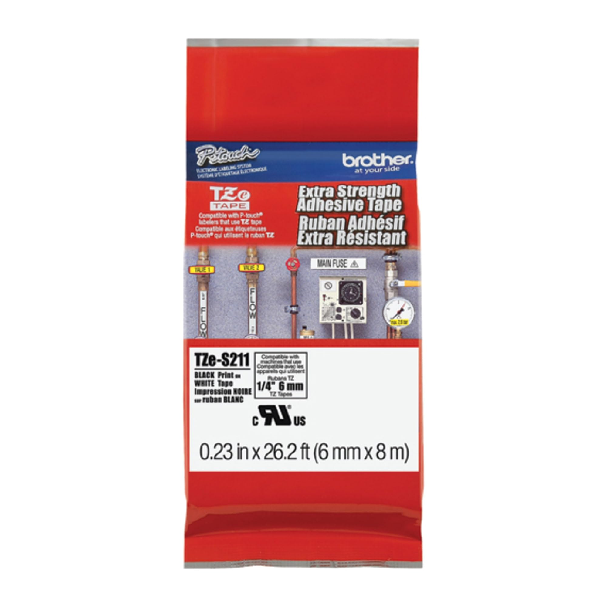 Brother Genuine P-touch TZE-S631 Tape, 1/2" (0.47") Wide Extra-Strength Adhesive Laminated Tape, Black on Yellow, Laminated for Indoor or Outdoor Use, Water-Resistant,0.47" x 26.2' (12mm x 8M),TZES631 — view 10