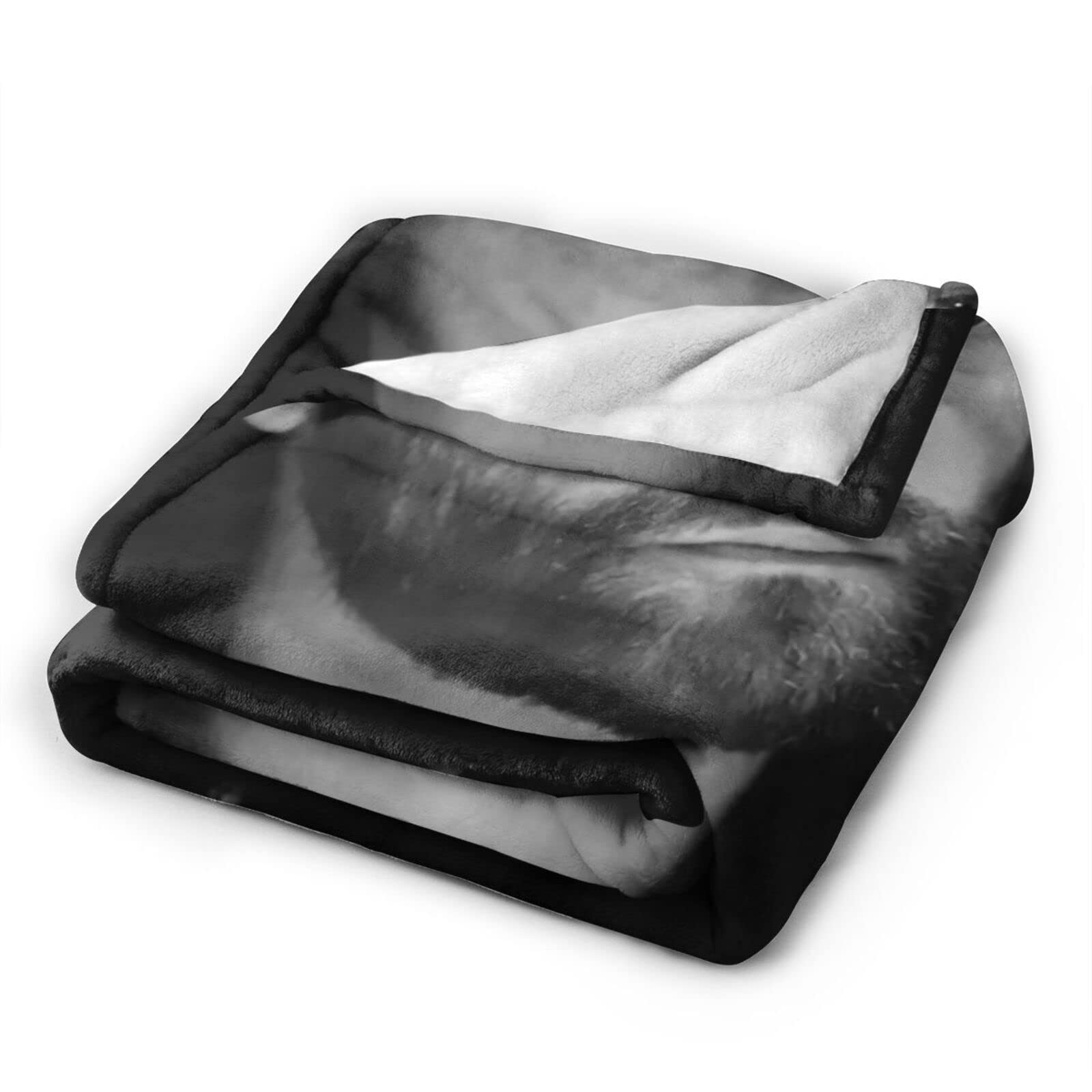 Jared Actor Padalecki koc, ultramiękki polar flanelowy lekki koc narzutowy ciepły klimatyzacyjny koc na kanapę sofę łóżko 202 x 152 cm, czarny, 127 x 102 cm
