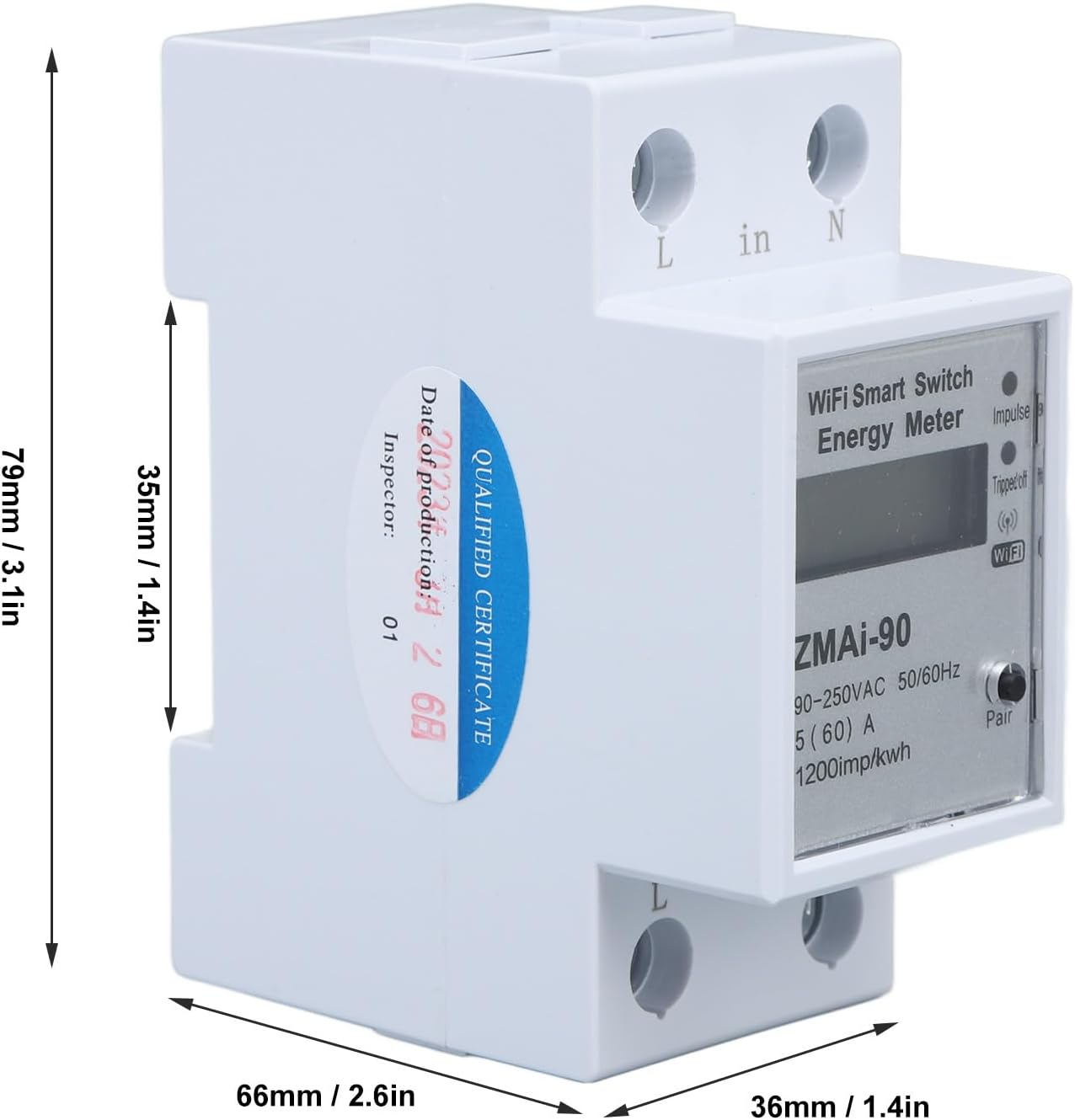 Dimensions of the Mumusuki Smart Energy Meter