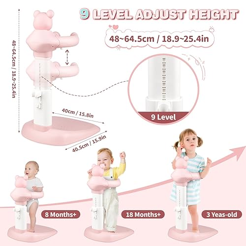 Miniatura 4 de Soporte para baby shower, soporte antideslizante ajustable para baby shower, soporte para bañera de bebé, regalo ideal con oso chirriante para bebés