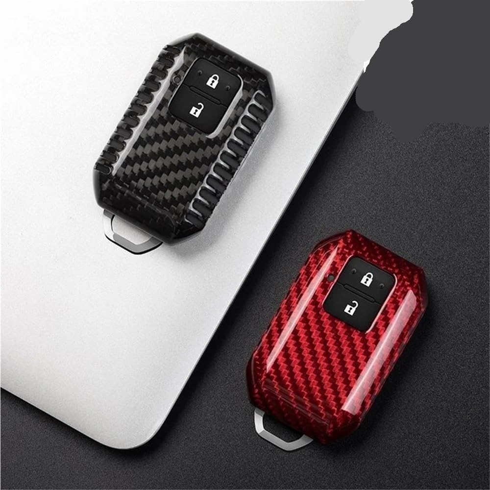para Llave de Coche Funda de Fibra de Carbono para Llave de Coche, Funda para Llave, Funda para Suzuki para Swift 2017 2019 2020 Wagon R, protección sin Llave Monopoly(Silver Black 01)