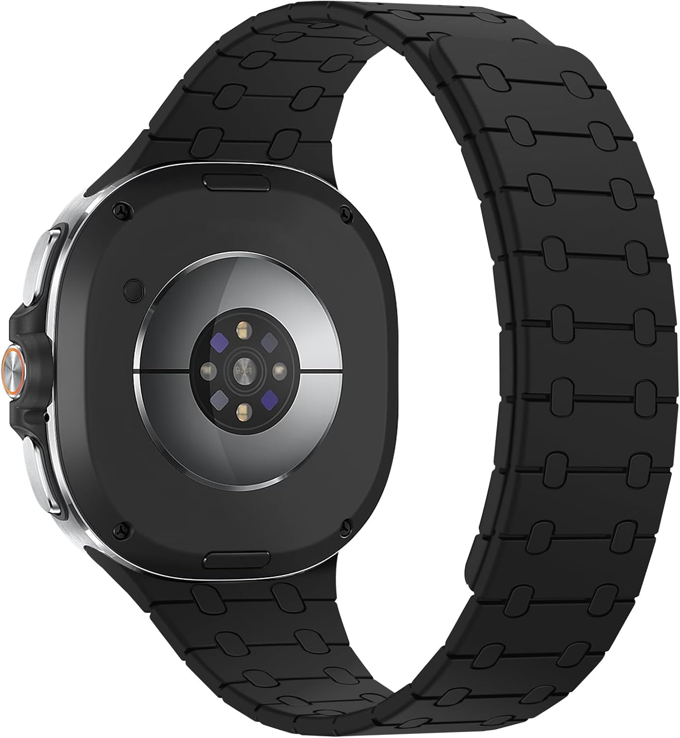 Amizee No Gap Band Compatible with Samsung Galaxy Watch 9/8 Band 40mm 44mm/Watch 8 Classic 46mm, Magnetic Silicone Strap for Women Men, Black image 2