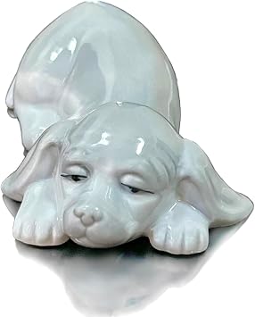 MTME Porcelain Figurines, Sleeping Dog, Memorabilia, Sculpture Home Decor A