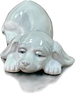 MTME Porcelain Figurines, Sleeping Dog, Memorabilia, Sculpture Home Decor (A)