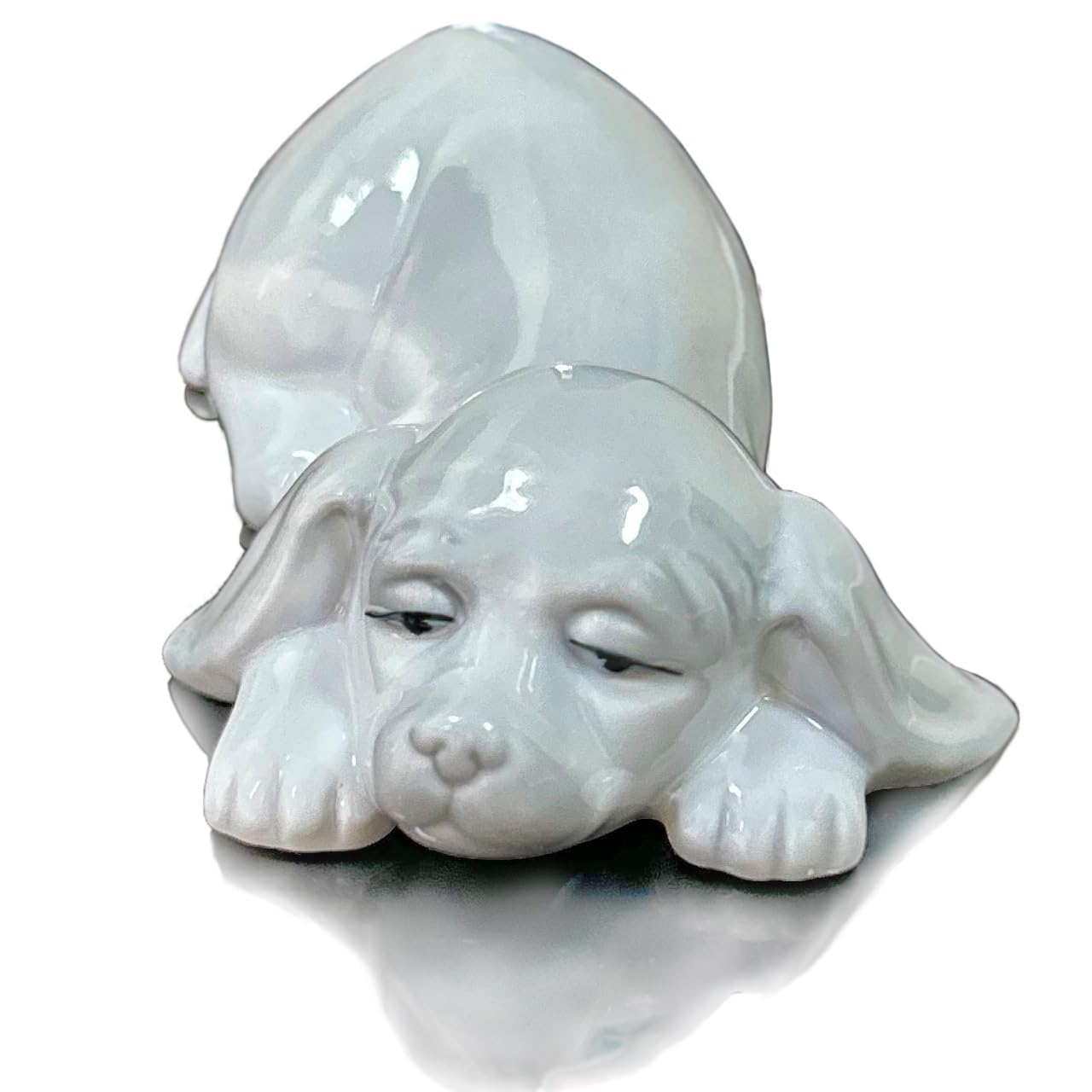 MTME Figuras de porcelana, perro durmiendo, recuerdos, escultura decoración del hogar (A)