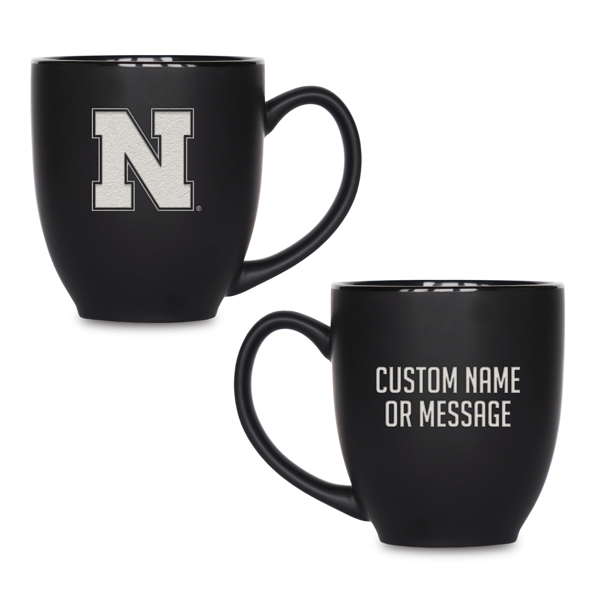 Rico Industries NCAA Primary 15-Oz Personalized Matte Black Bistro Mug - for Hot or Cold Drinks