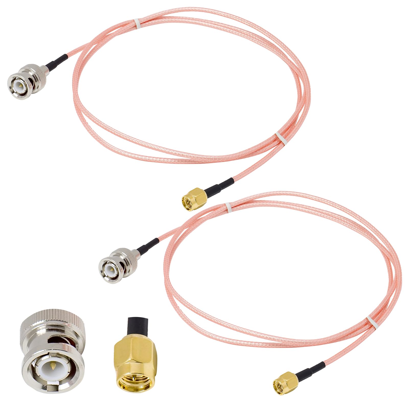 Cavo da SMA a BNC, 1 metro, confezione da 2 pezzi, SMA maschio a BNC, cavo da 1 m, 50 ohm, RG316, cavo coassiale per antenne, dispositivi LAN wireless, radio WiFi, antenna esterna e radio