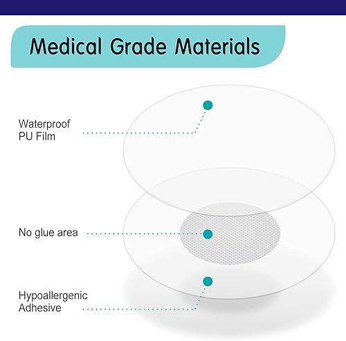 Miniatura 2 de Paquete de 55 cubiertas de sensor de estilo libre para libre, 3 parches transpirables e impermeables sin agujero, cinta CGM precortada sin pegamento