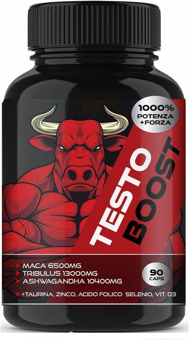 Maca 6500mg, Ashwagandha 10.400m,g Tribulus 13.000mg + Taurina, Zinco e Selenio | Alto Dosaggio, 120 Capsule