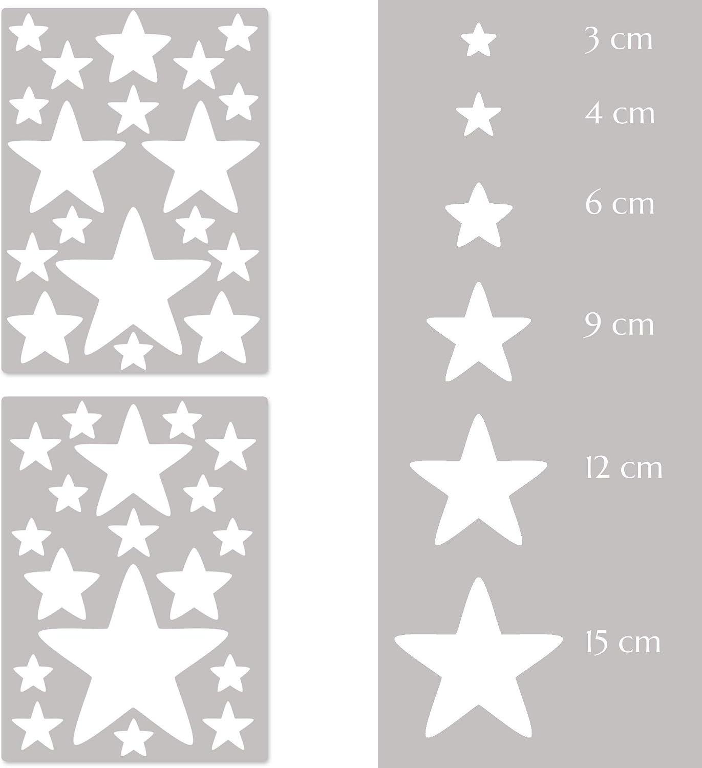 PREMYO Set of 36 Star Wall Stickers Kids - Nursery Decor Easy to Apply - Decals for Bedrooms for Girls Boys White - Image 3