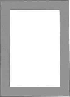 CountryArtHouse Mid Grey Acid Free 8.5x11 Picture Frame Mats with White Core Bevel Cut for 5.5x8.5 Pictures - Fits 8.5x11 Frame - One Mat