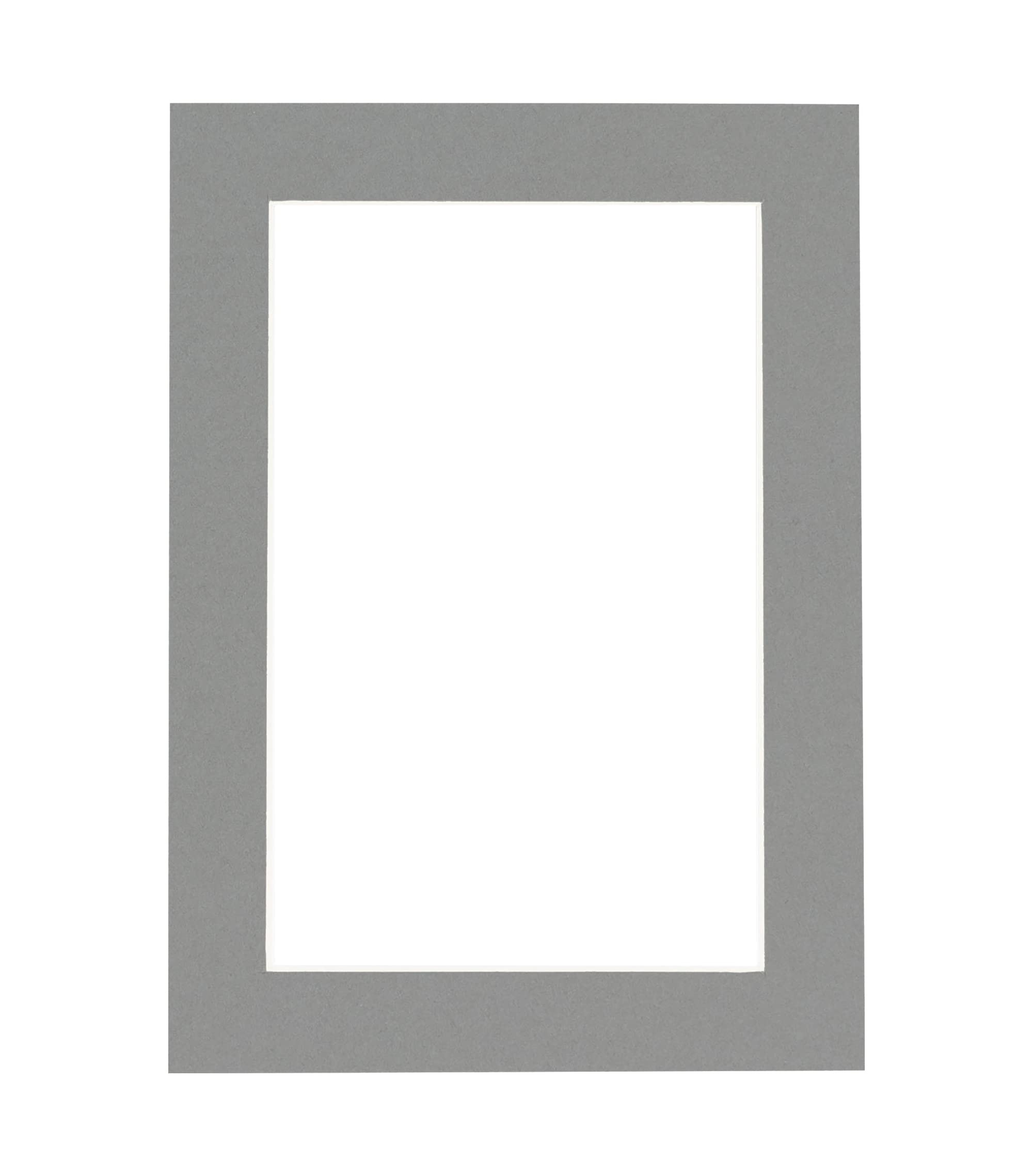 CountryArtHouse Mid Grey Acid Free 10x12 Picture Frame Mats with White Core Bevel Cut for 8x10 Pictures - Fits 10x12 Frame - One Mat