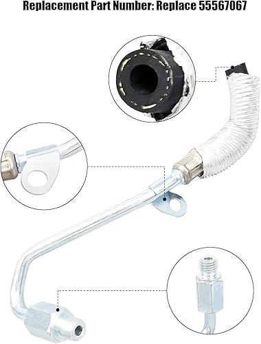 Miniatura 3 de Kit de 4 tubos de drenaje y alimentación de aceite turbo para Buick Encore 2013-2019 Chevrolet Cruze Sonic Trax 14L L4 de repuesto 25198546 55587854