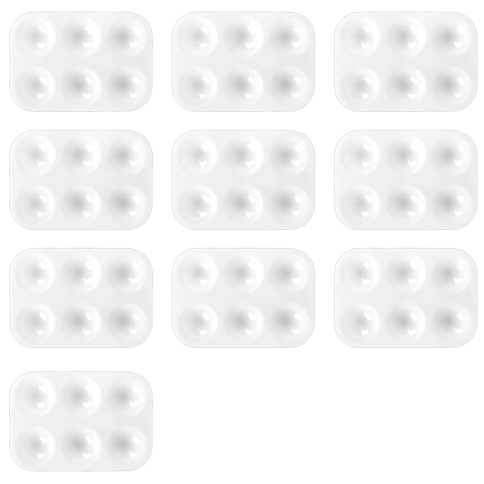 Paletas de pintura plásticas rectangulares juego de 10 bandejas para mezclar acuarelas