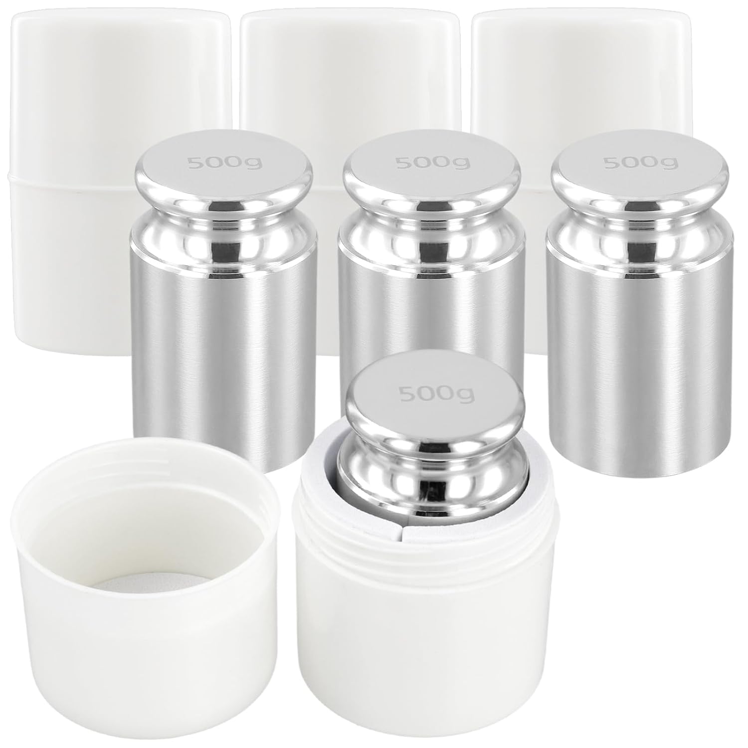 SEUNMUK 4 Pack 500g M1 Calibration Weights Stainless Steel High Precision for Digital Kitchen Jewelry Lab Scales