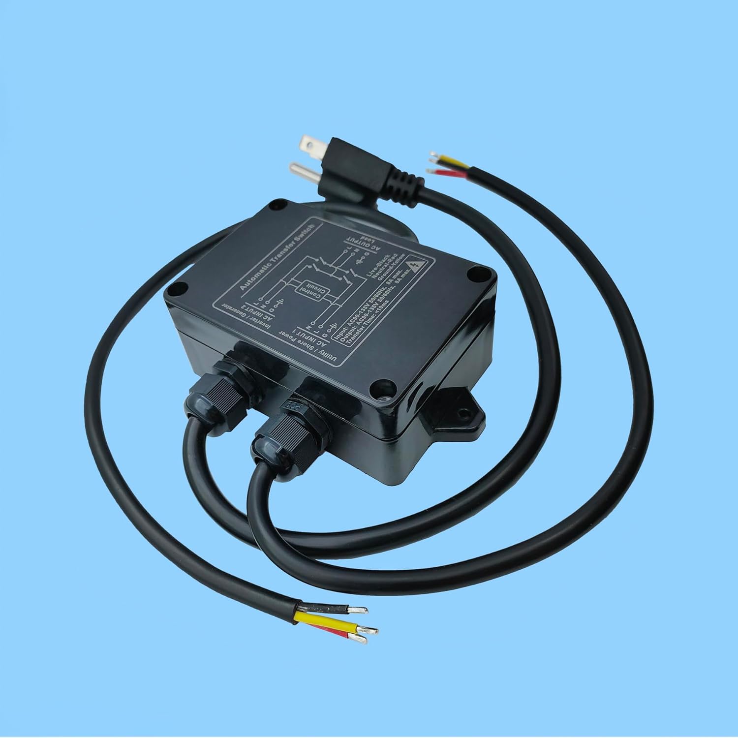 ATS AC 120V Auto Transfer Switch,Automatic Transfer Switch，for Emergency Lights, Water Pumps, Monitoring, etc(bicut AC).