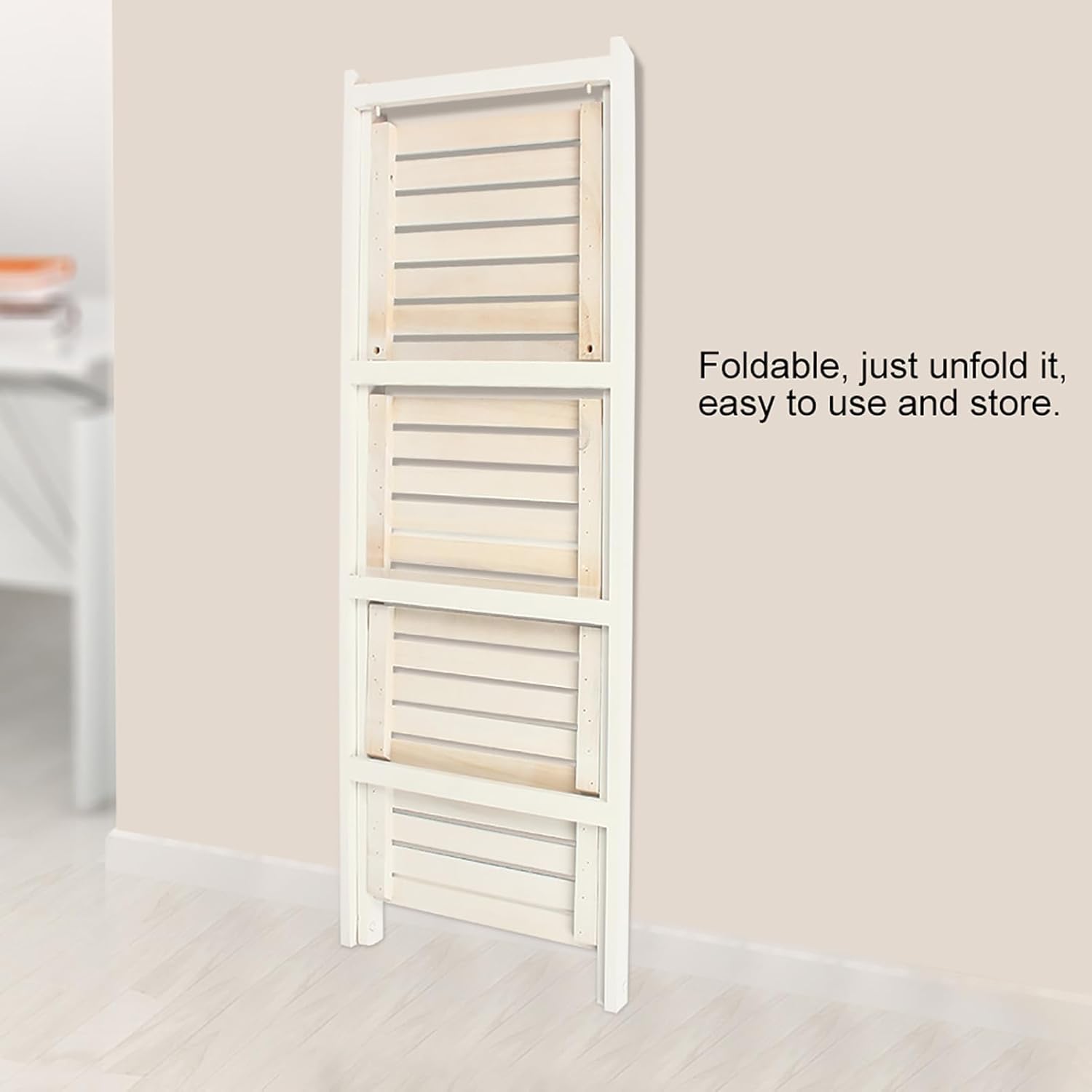 ZJchao Ladder Shelf, Display Unit of 4 Levels Bookcase of Houses Stand Plant Storage Shelving Unit Folding Bookcase with 16.5 x 13.7 x 44.3 (White)