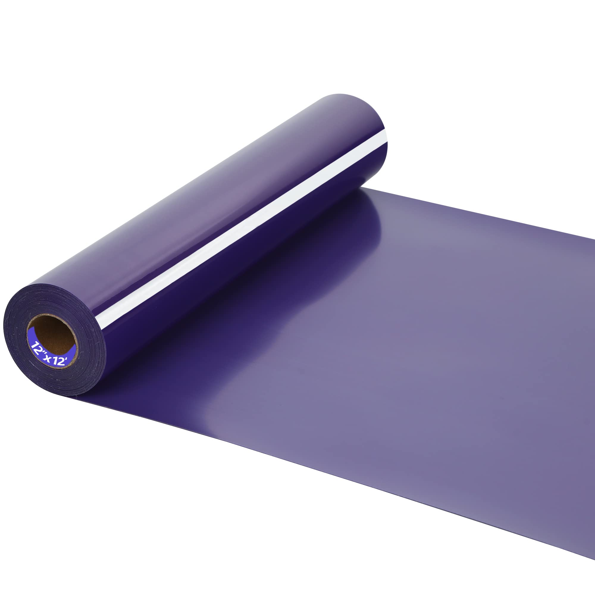 HTV Iron on Vinyl 12Inch by 12ft Roll HTV Heat Transfer Vinyl for T-Shirt HTV Vinyl Rolls for All Cutter Machine - Easy to Cut &amp; Weed for Heat Vinyl Design (Purple, 12ft)