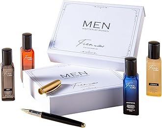 FIEN by mCaffeine Perfume Men Written By Women | Fragrance Gift Kit Set for Men | 12 Hrs Long Lasting Eau De Parfum with 007, Fierce, Slow Kiss & Magnetic | Christmas , Birthday, Anniversary & Secret Santa Gifts for Him/Her | EDP for Men's | Oud, Citrusy, Fresh & Aquatic Scents - 20ml x 4