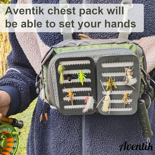 Aventik Fly Fishing Chest Bag Ultra Light Multiple Pockets Chest Pack con Chaleco (Bolsa para Pecho B) miniatura 5