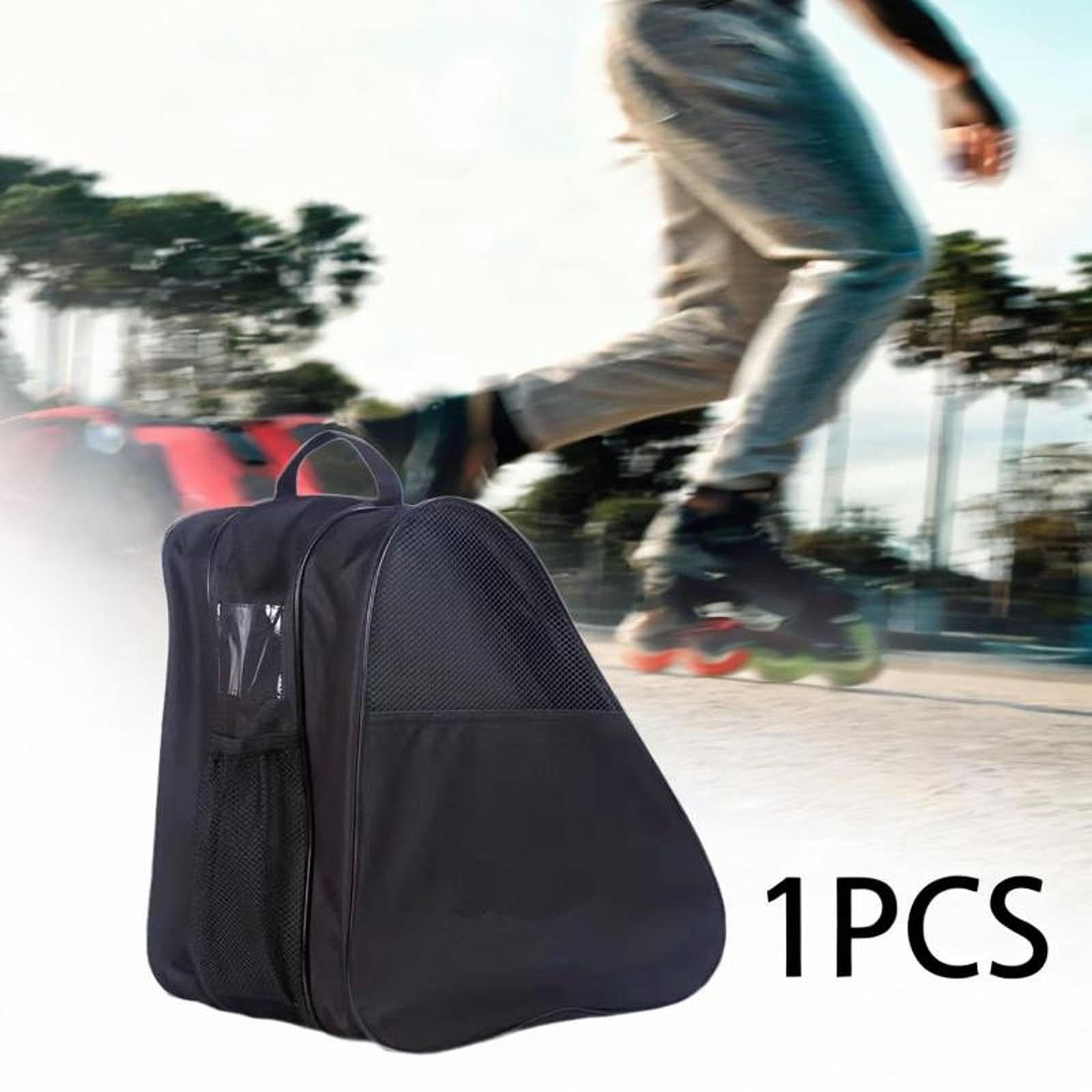 Vaveren Roller Skate Bag,Handbag Fashion Carry Bag,Shoe Storage for Hold Inline Skates,Knee Pads Girls Boys Kids and Adults, Black