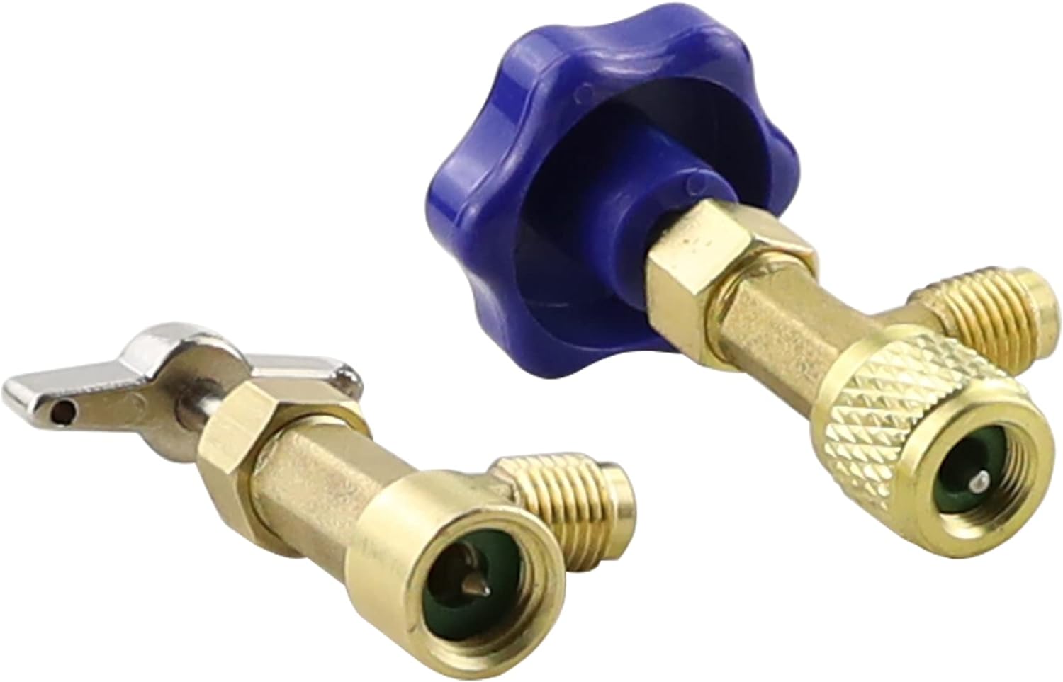 R290 and R600A Charging Manifold Hose and Single Gauge Set with 1/2" Acme Can Tap and BPV31 Bullet Piercing Valves