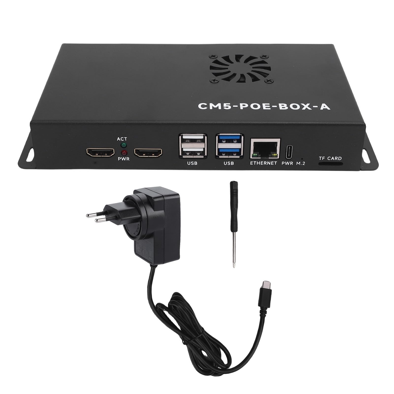 AMONIDA Modulo di Elaborazione Scheda di Espansione 5 PoE USB MIPI Ad Alte Prestazioni per Applicazioni IoT Lega di Alluminio con Guscio (Spina europea)